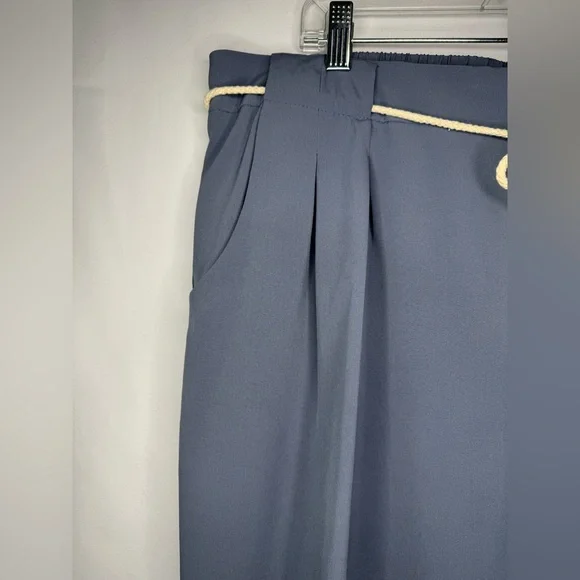 NY Collection - Blue Scuba Pants with Robe Belt - Size XL - Picture 3 of 6